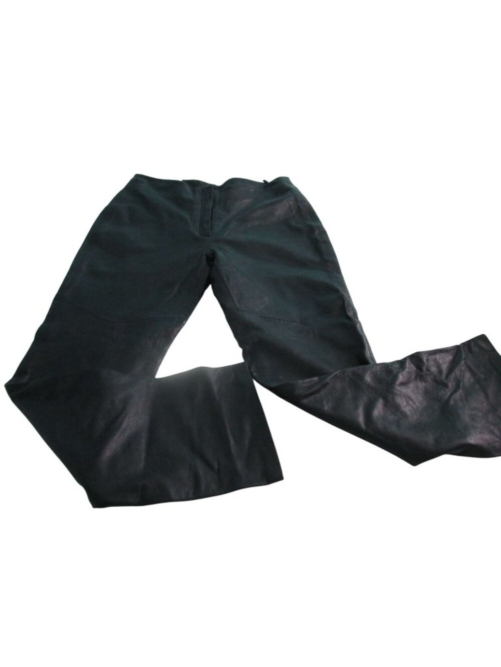 Vintage Isabela Kristina Black Genuine Black Leather Pants Lined Size 11/12 Gent